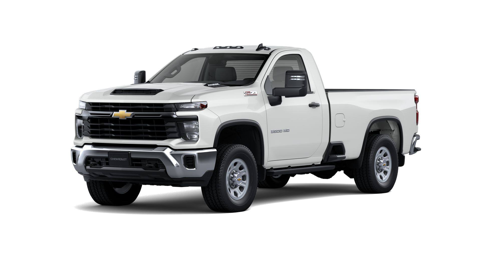 2026 Chevrolet Silverado 3500 HD WT in Summit White — front three-quarter view