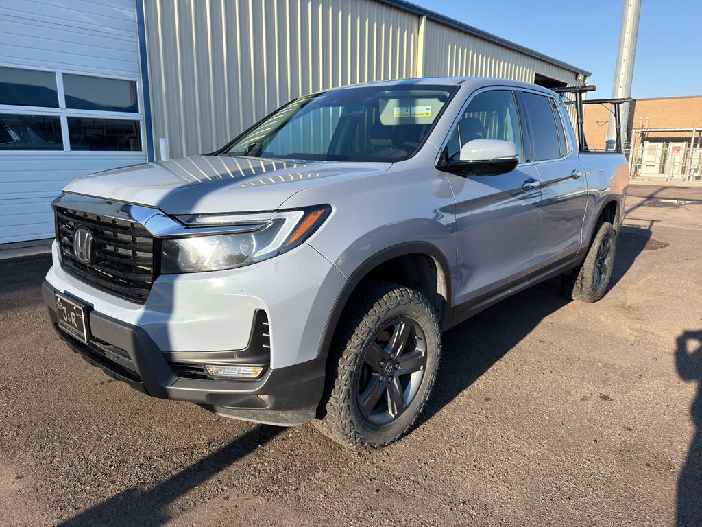 2023 Honda Ridgeline RTL-E in Gray — front three-quarter view
